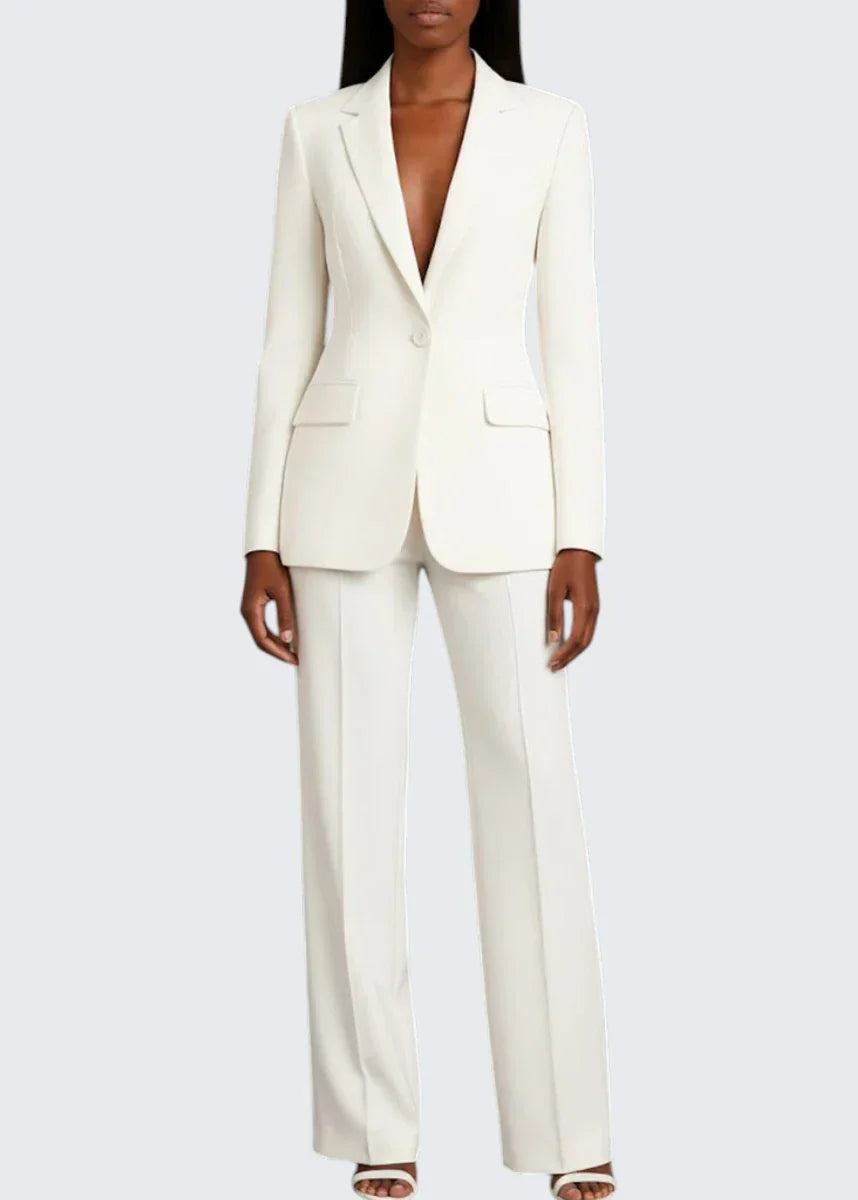 Mary | Long Sleeve V-Neck Two Piece Suit