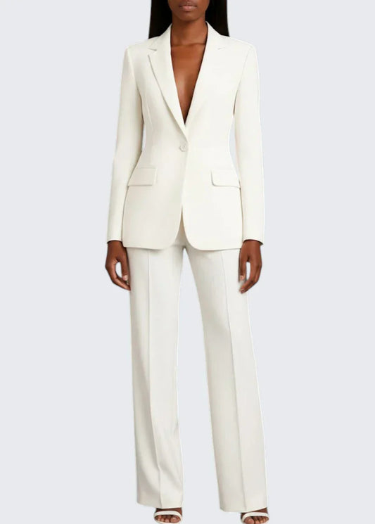 Mary | Long Sleeve V-Neck Two Piece Suit