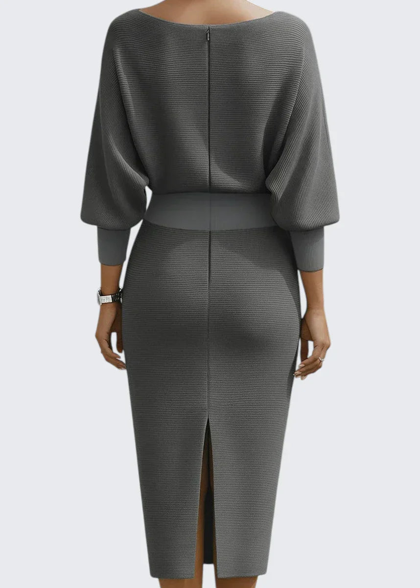 Avery | Cowl Neck Bodycon Midi Dress